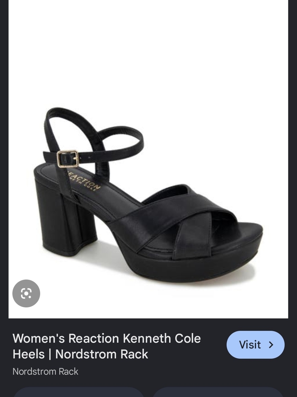 Kenneth Cole Black Platform Block Heel Sandals